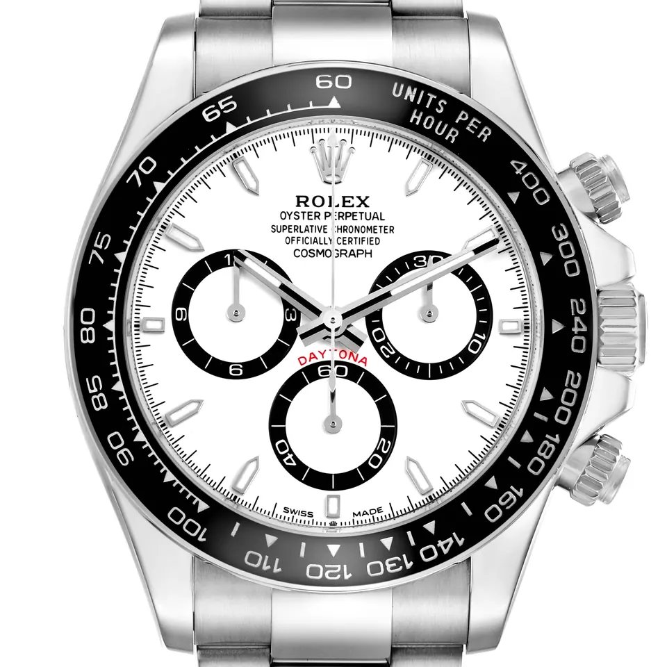 White dial of a Rolex Cosmograph Daytona 126500LN
