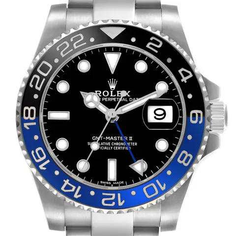 Blue and black "Batman" bezel of a Rolex GMT-Master II 116710BLNR